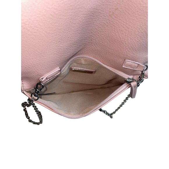 Hallhuber Women's Pink With Chain Strap Vegan Leather Elegant Evening Clutch Sz - Picture 11 of 12